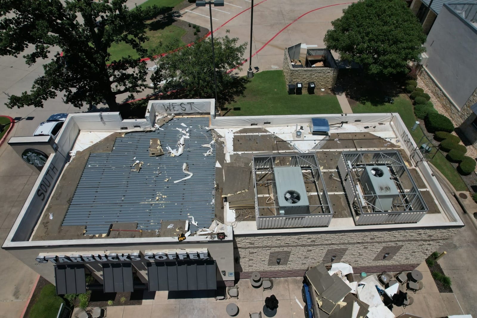 Completed commercial roofing project by Select Roofing