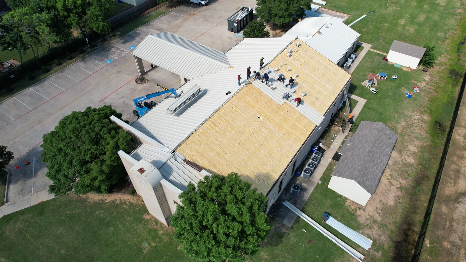 Completed commercial roofing project by Select Roofing