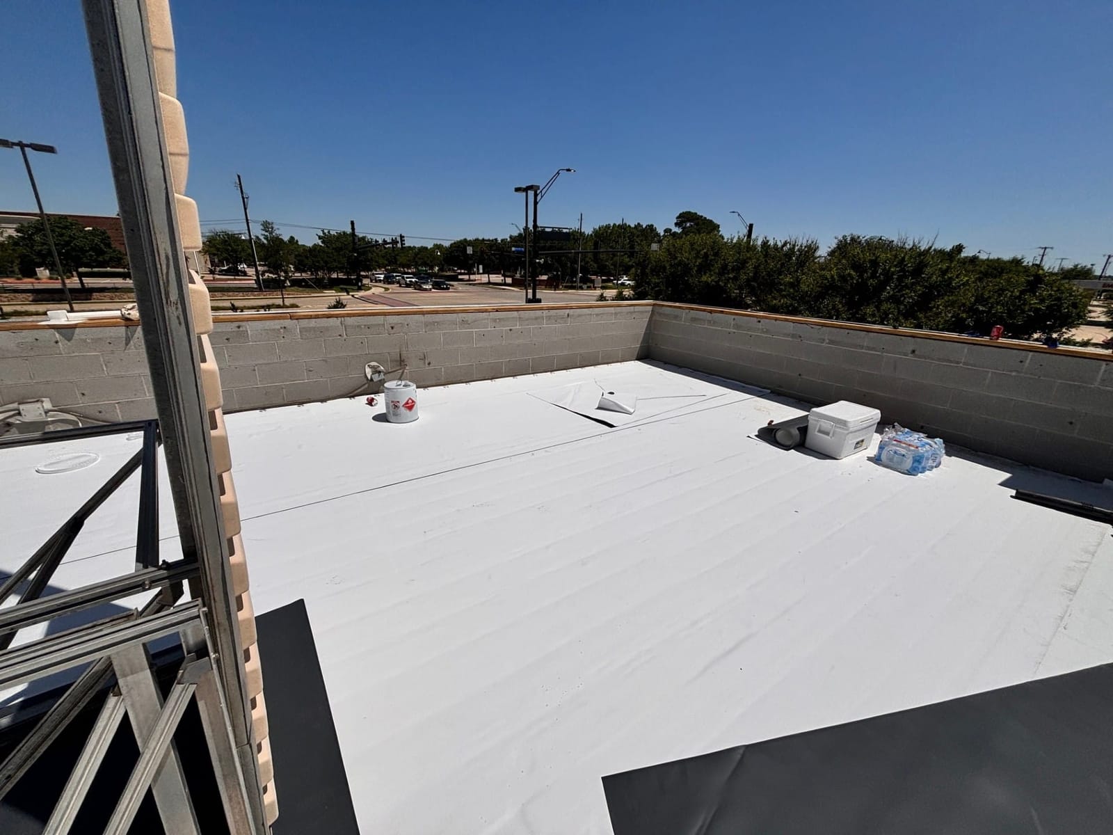 Completed commercial roofing project by Select Roofing