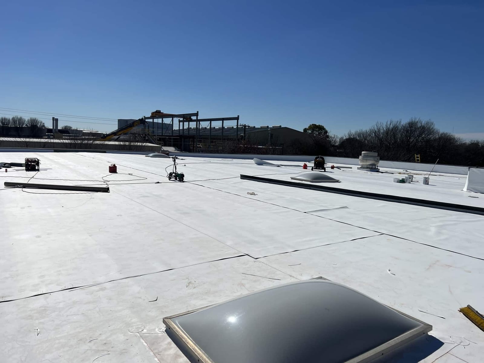 Completed commercial roofing project by Select Roofing