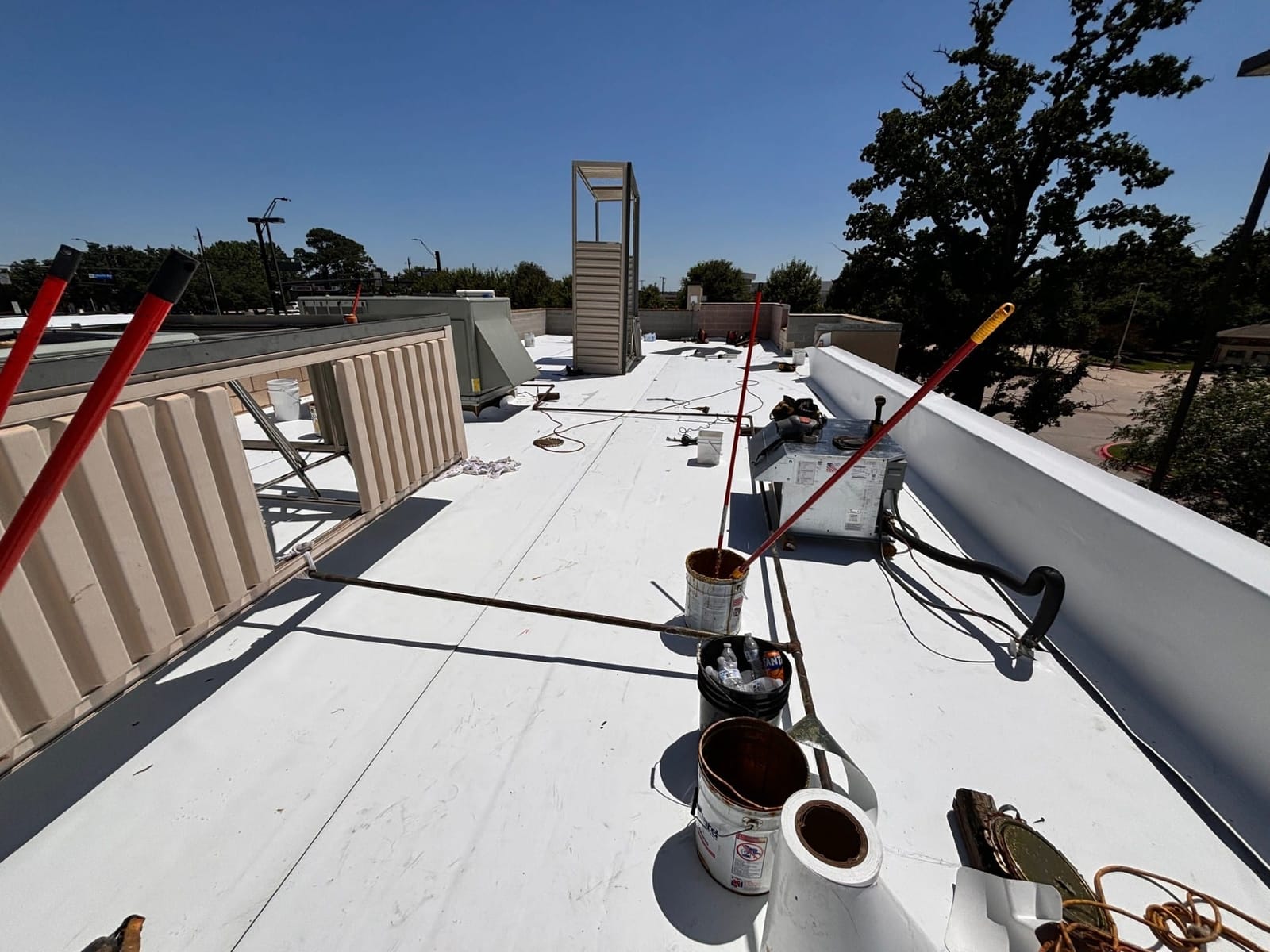 Completed commercial roofing project by Select Roofing