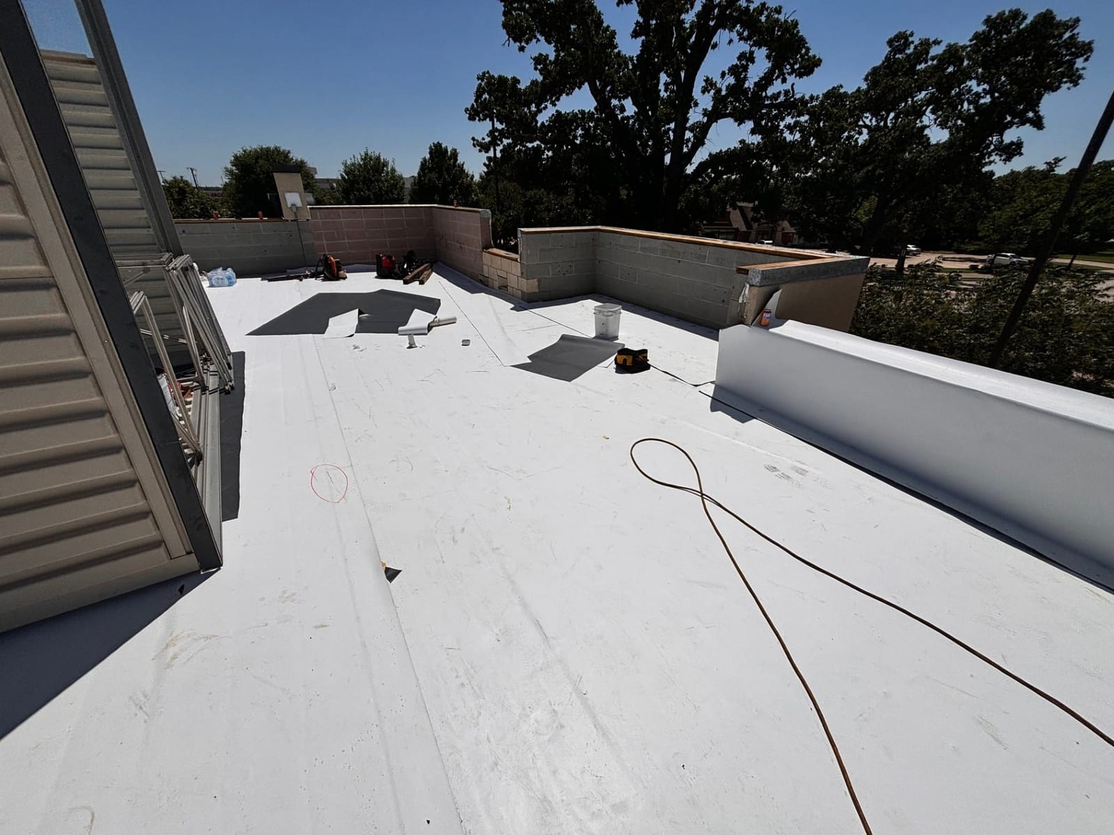 Completed commercial roofing project by Select Roofing