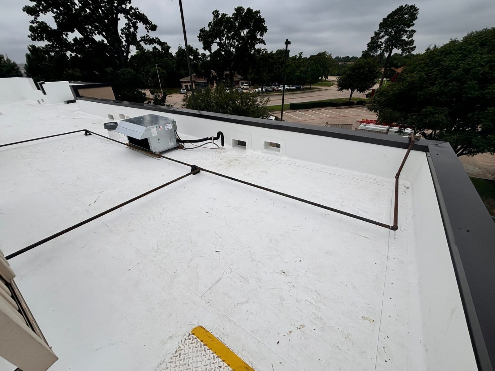 Completed commercial roofing project by Select Roofing